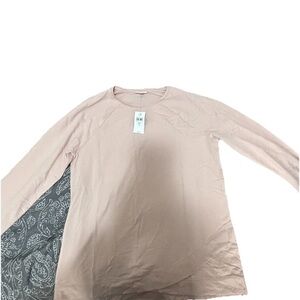 J. Jill Long Sleeve Crewneck Top in Blush Pink